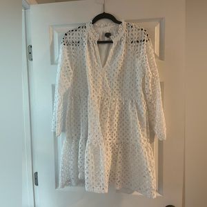 Eyelet Long Sleeve Dress